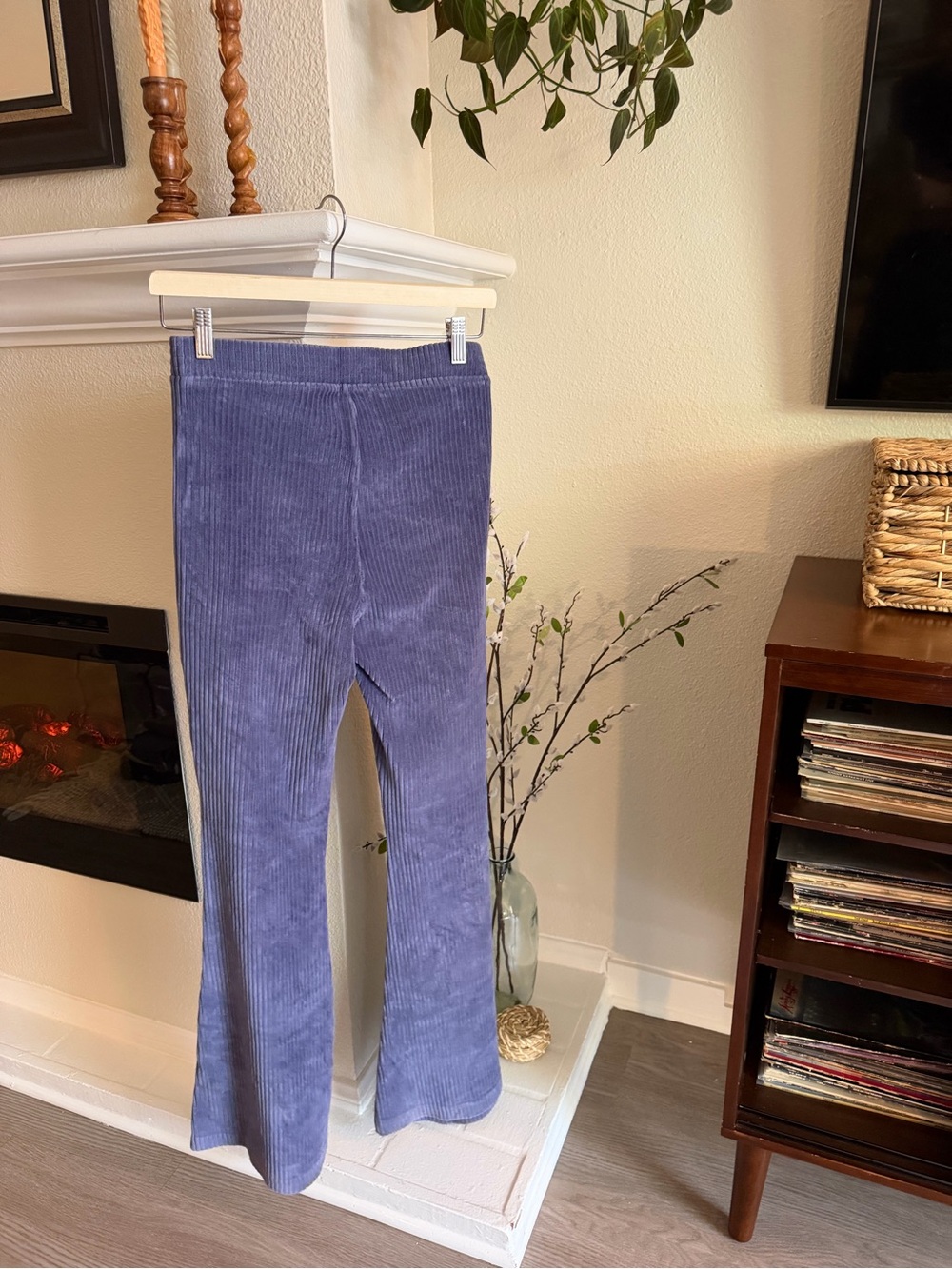 aerie Blue Corduroy Flare Pants